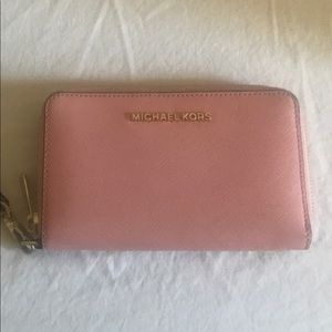 Michael Kors Pink Zippered Wrist Wallet